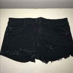 AE Low-Rise Black Denim Shorts